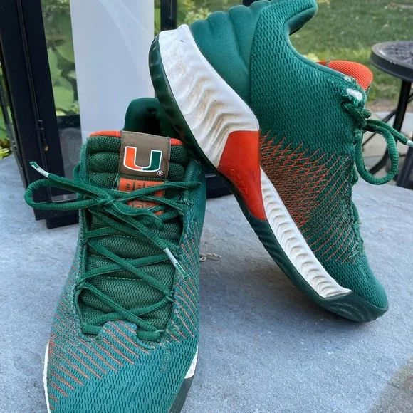 adidas | Shoes | Mens University Of Miami Adidas Pro Bounce Shoe Green Size  8 | Poshmark